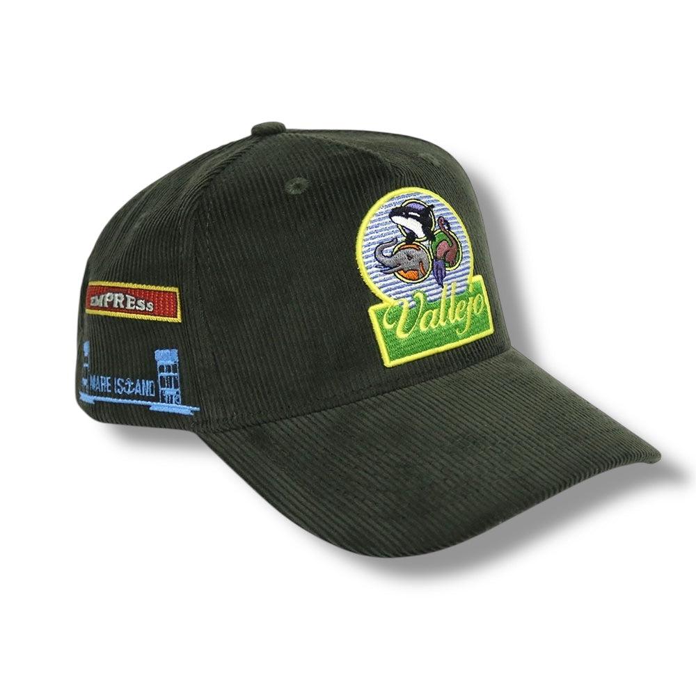 WELCOME TO VALLEJO ARMY GREEN CORDUROY SNAPBACK