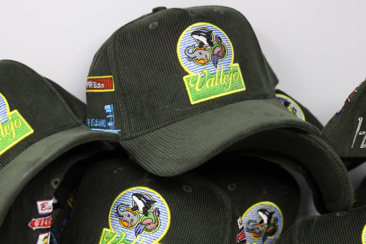 WELCOME TO VALLEJO ARMY GREEN CORDUROY SNAPBACK