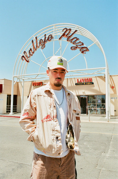 WELCOME TO VALLEJO Cream&Light Golden Brown Corduroy SnapBack