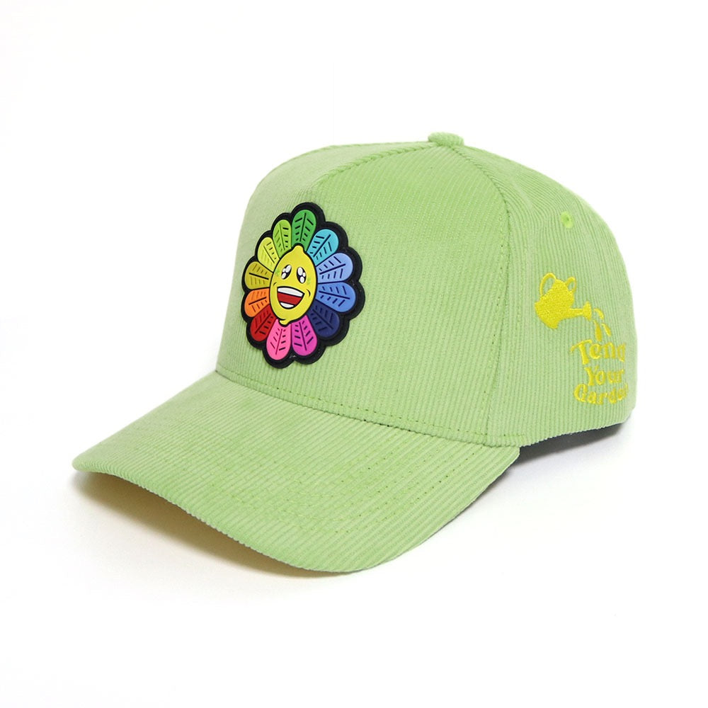 "Tend Your Garden" Light Pastel Green Corduroy SnapBack