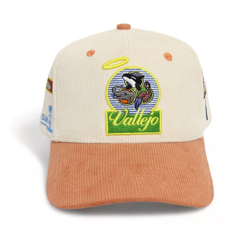 WELCOME TO VALLEJO Cream&Light Golden Brown Corduroy SnapBack