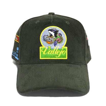 WELCOME TO VALLEJO ARMY GREEN CORDUROY SNAPBACK