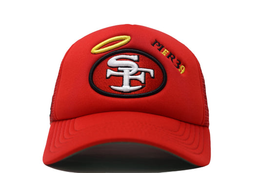 BLVCK LEMONS "SF 9ER" RED HALO TRUCKER HAT